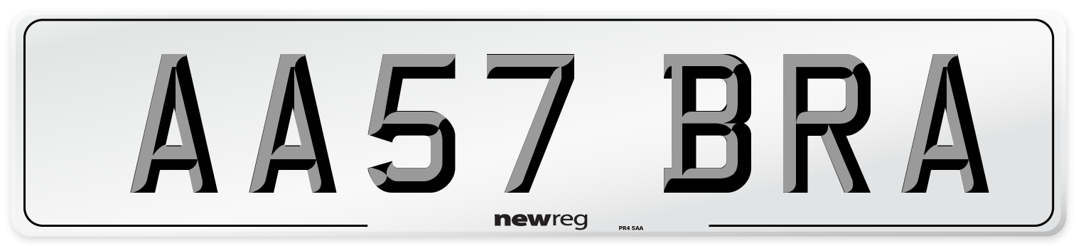 AA57 BRA Number Plate from New Reg